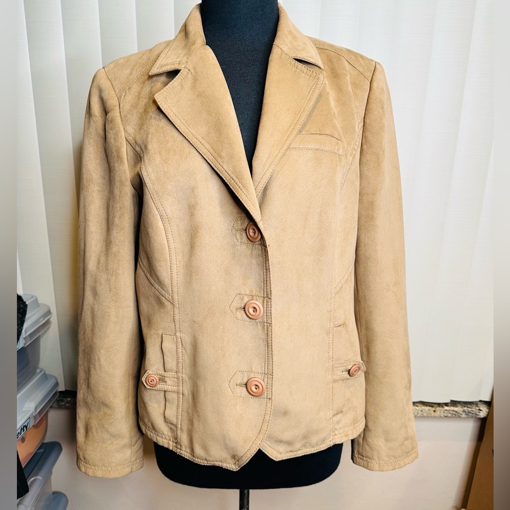 Tribal Tan Women's Elegant Timeless Lined Jacket (Suede Feel) Size 10